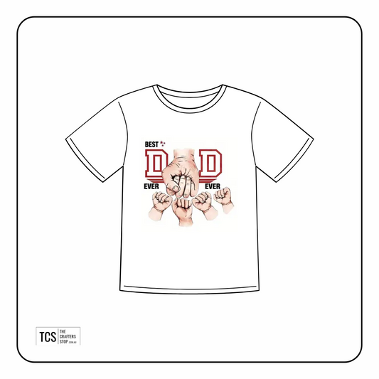 Fathers Day "BEST DAD EVER" with Hands DTF Iron On Transfers