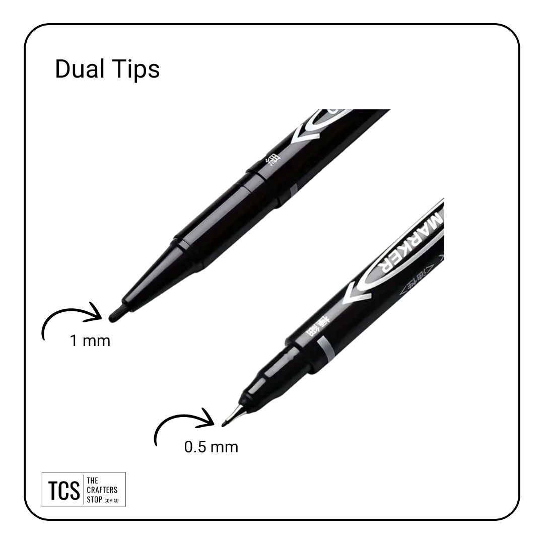 Dual Tip Black Permanant Marker