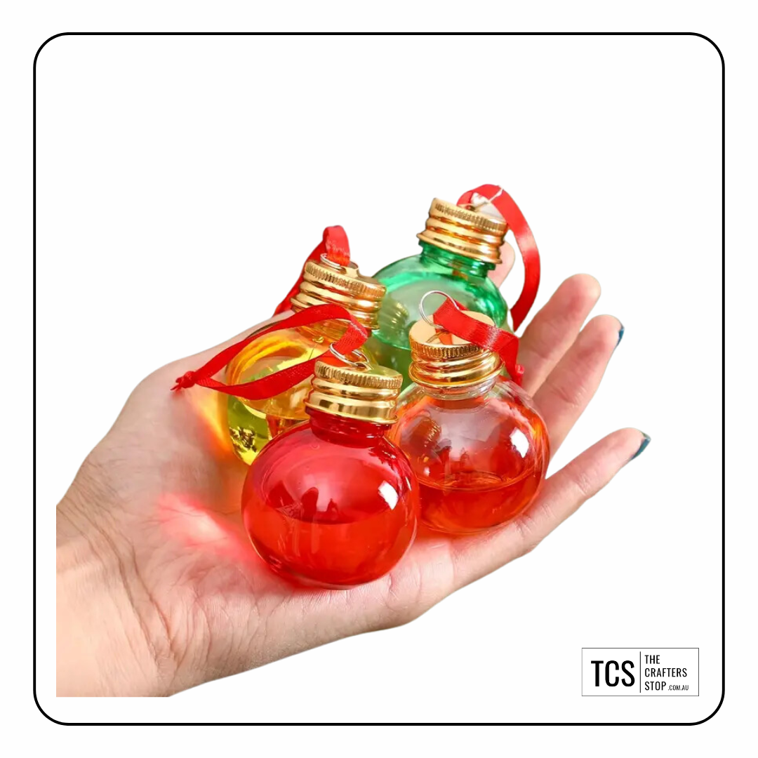 "Booze Baubles" Round Fillable Hanging Baubles (5 Colours)