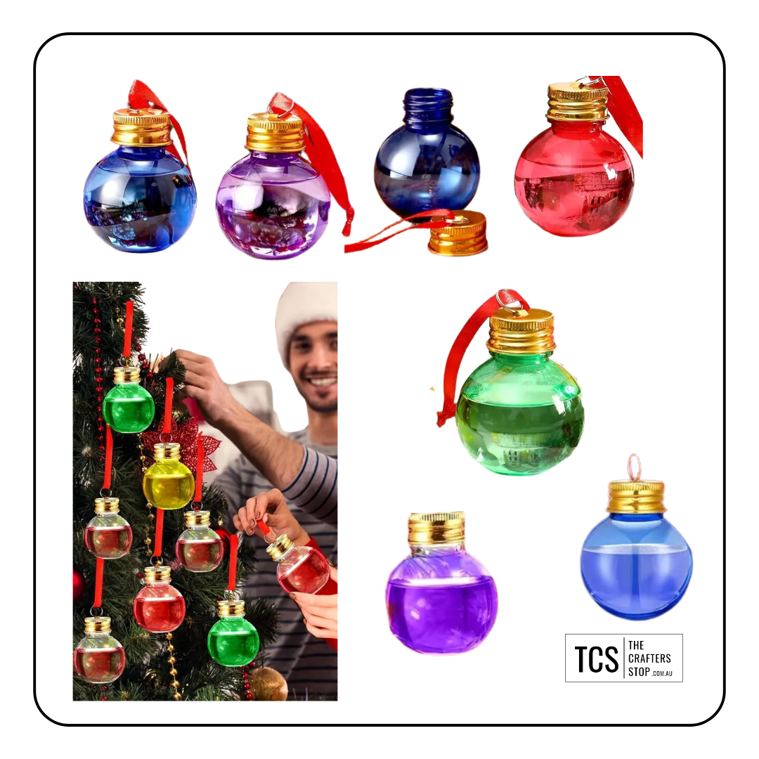 "Booze Baubles" Round Fillable Hanging Baubles (5 Colours)