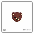 Brown Teddy Bear Head Focal Beads