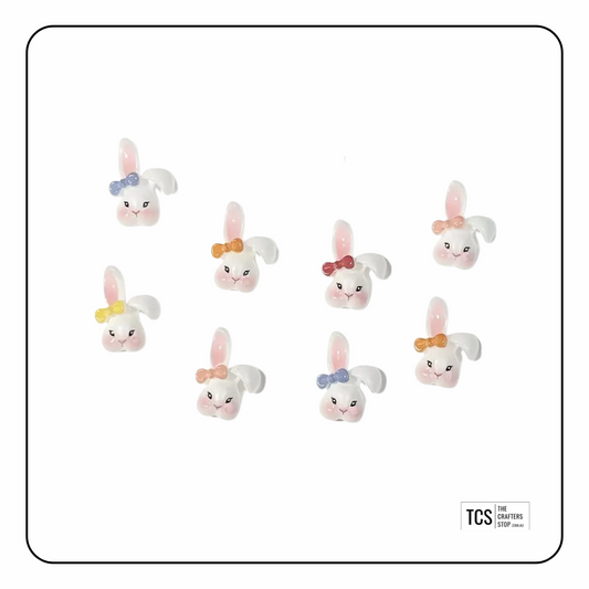 Mini Easter Bunny Head Charm Embellishments