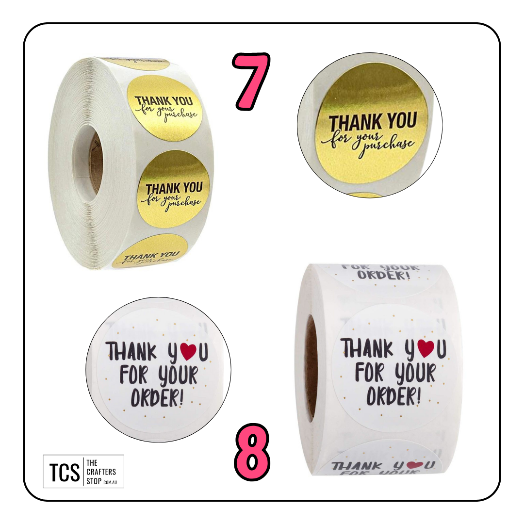 "Thank You" Business Stickers (500pcs or 100pcs)