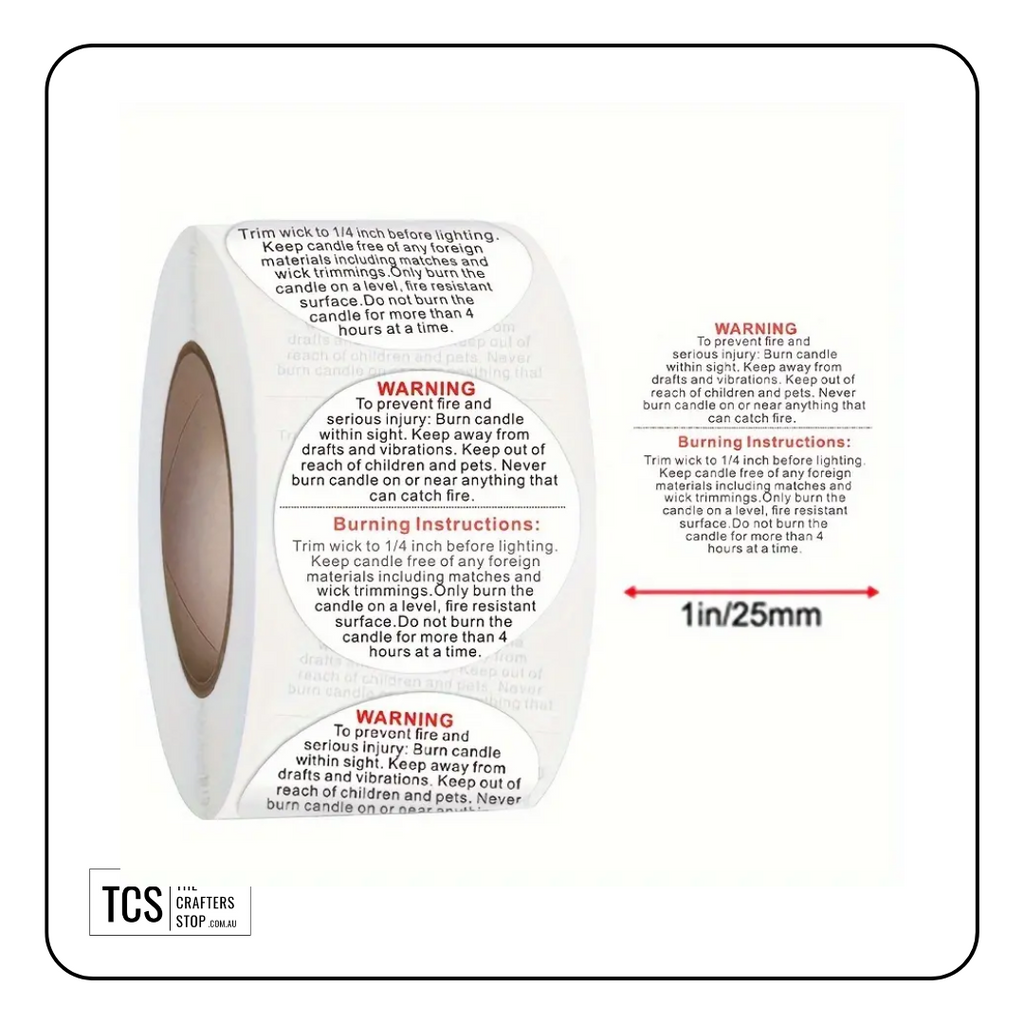 Candle Warning Business Stickers (2.5cm)