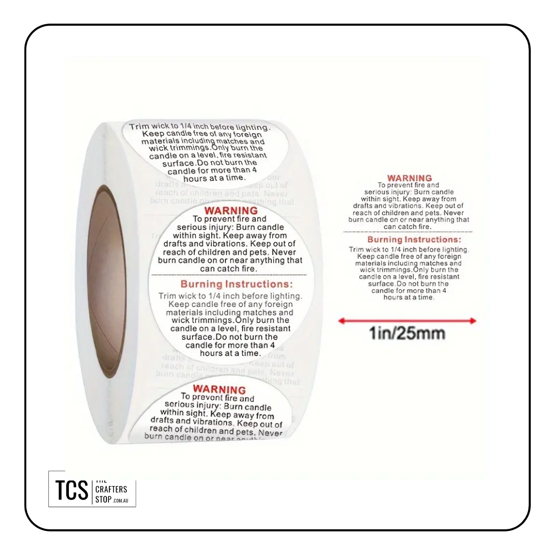 Candle Warning Business Stickers (2.5cm)