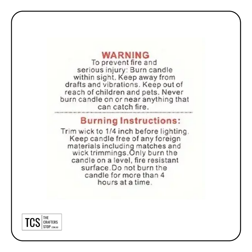Candle Warning Business Stickers (2.5cm)