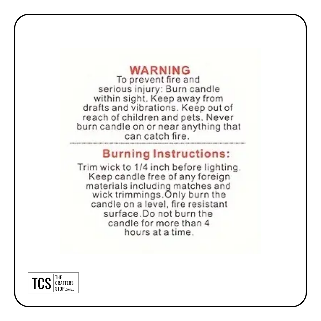 Candle Warning Business Stickers (2.5cm)