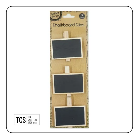 Wooden Chalkboard Clip (3pk)