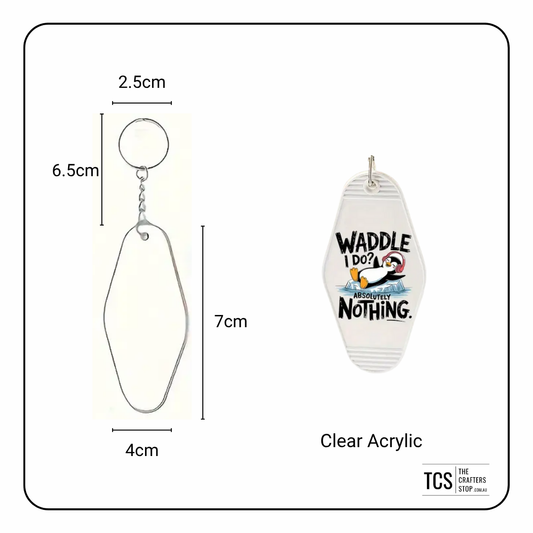 Acrylic Clear "Hotel" Style Blank Keyring