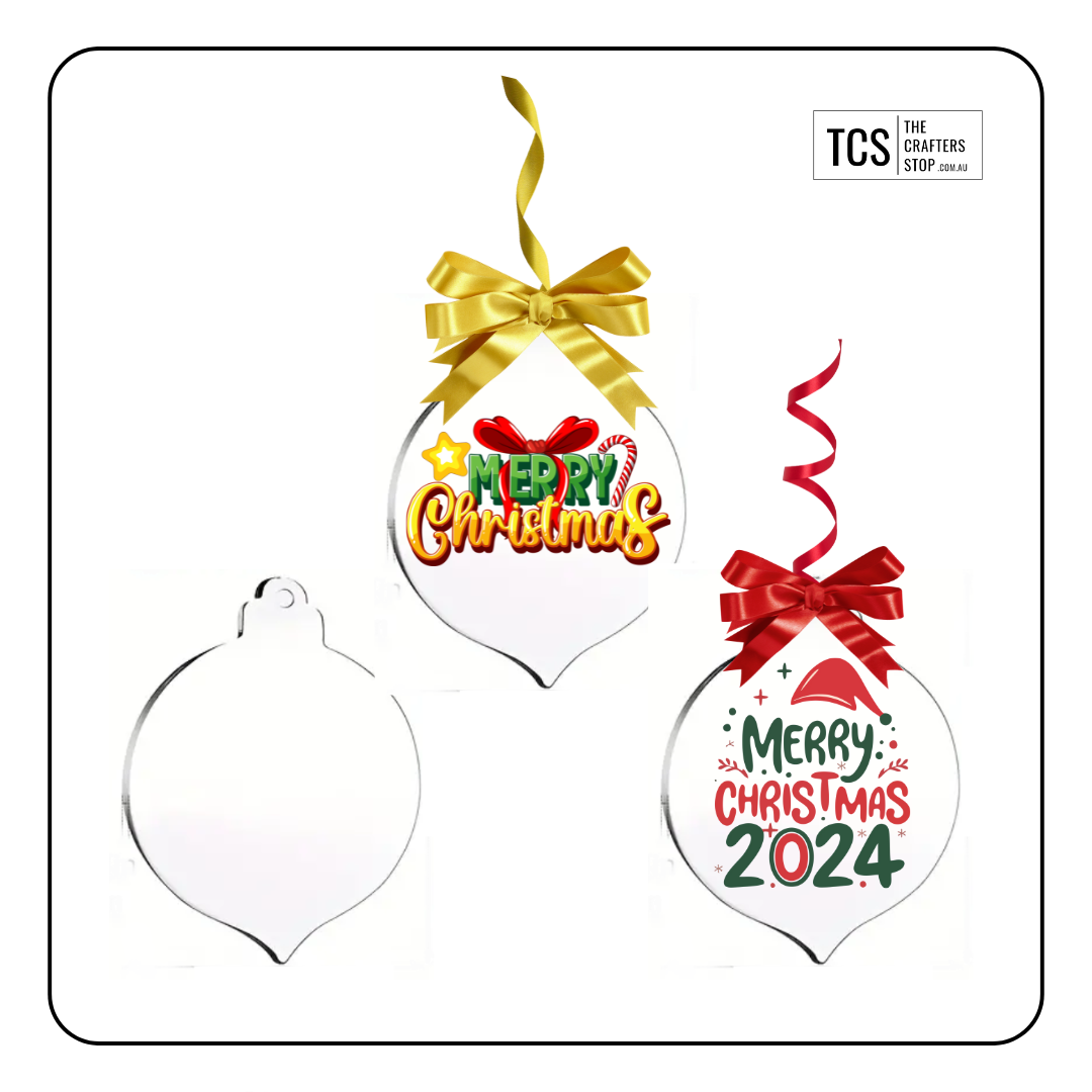 Clear Acrylic Christmas Bauble Blanks