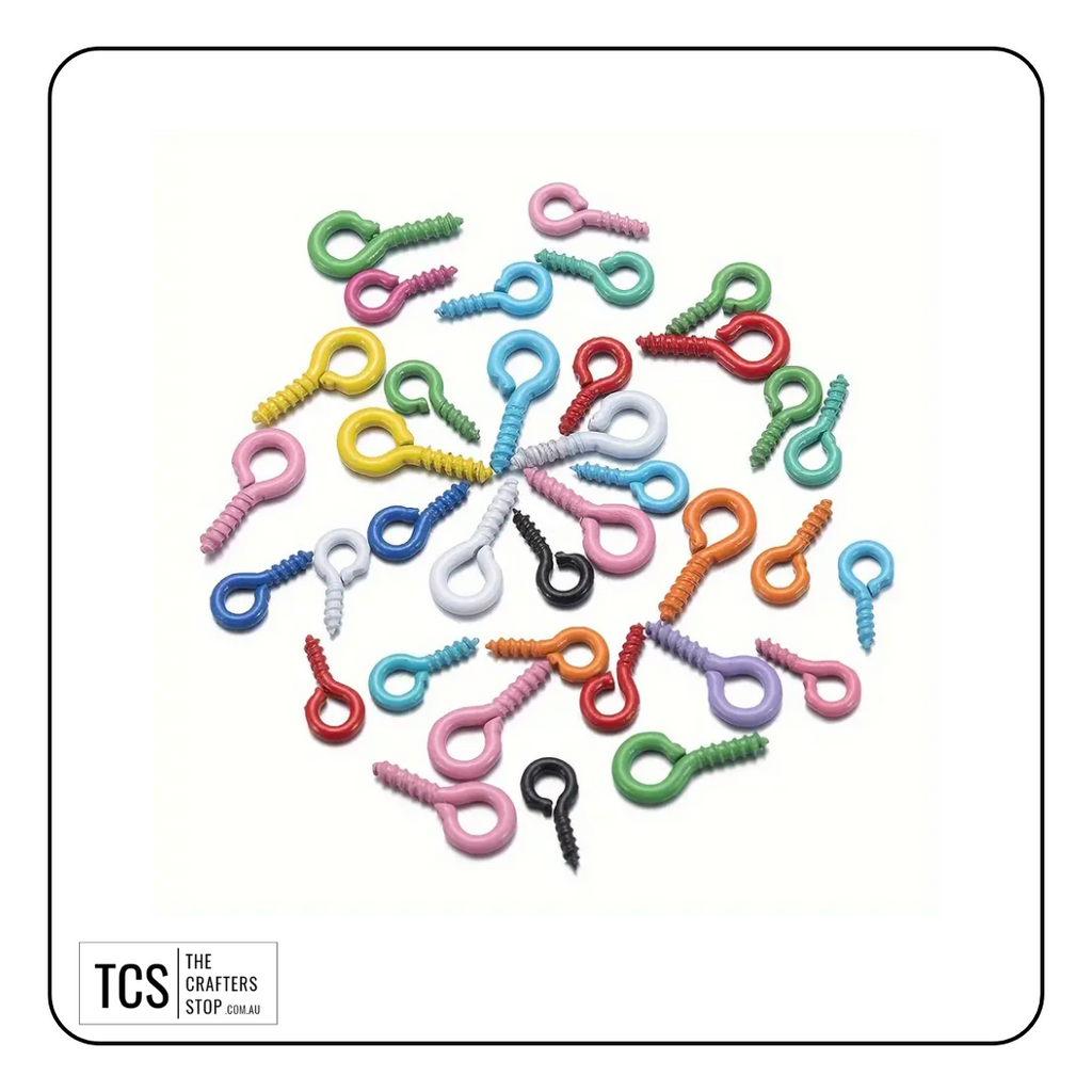 Coloured Jewelry/Keyring Mini Eye Hooks