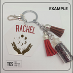 Premium Crystal Chip Keyring with Acrylic Blank