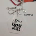 Metal Charm Tool Keyring with Lanyard and Acrylic Blank (Father's Day)