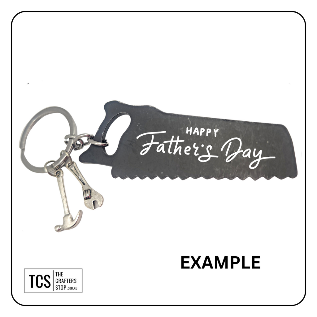 Metal Charm Tool Keyring with Acrylic Blank (Father's Day)