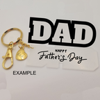 Metal Charm Guitar Keyring with Acrylic DAD Blank (Father's Day)