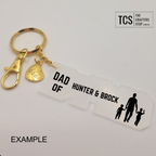 Metal Charm Guitar Keyring with Acrylic DAD Blank (Father's Day)