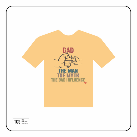 Fathers Day "DAD, THE MAN" DTF Iron On Transfers