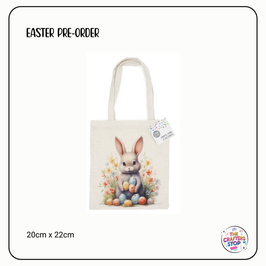 Easter Tote Bag with Bunny & Eggs