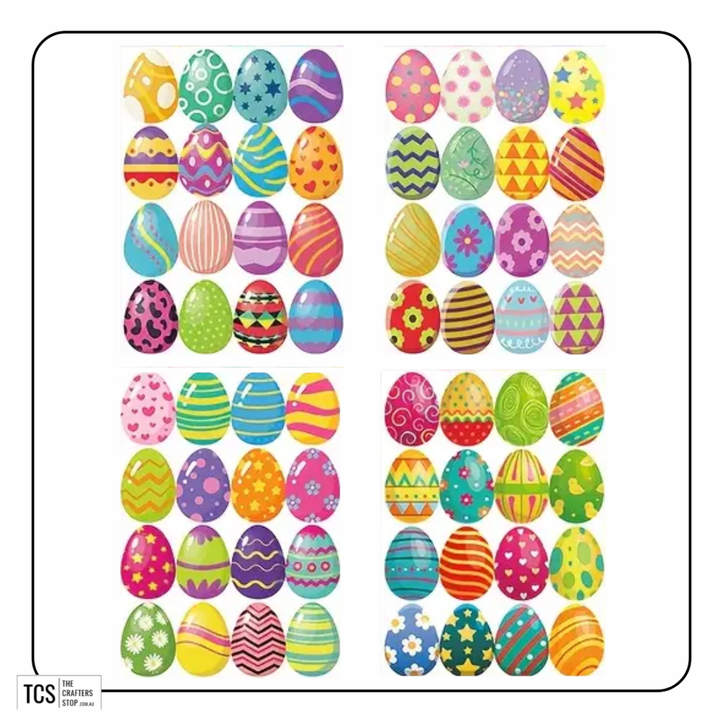 Easter Egg Sticker - 4 Sheets (64 Stickers in total)