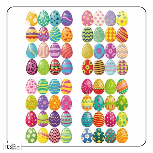 Easter Egg Sticker - 4 Sheets (64 Stickers in total)