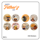 Happy Fathers Day Sealing or Business Stickers (2.5cm)