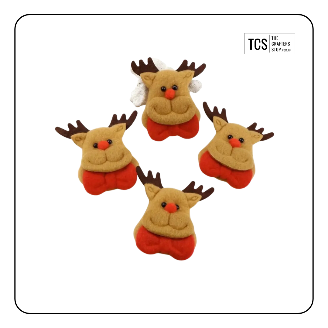 Cute Christmas Felt Reindeer Embellishments