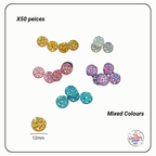 Flat Back Round Resin Rhinestone Gems - 50pcs