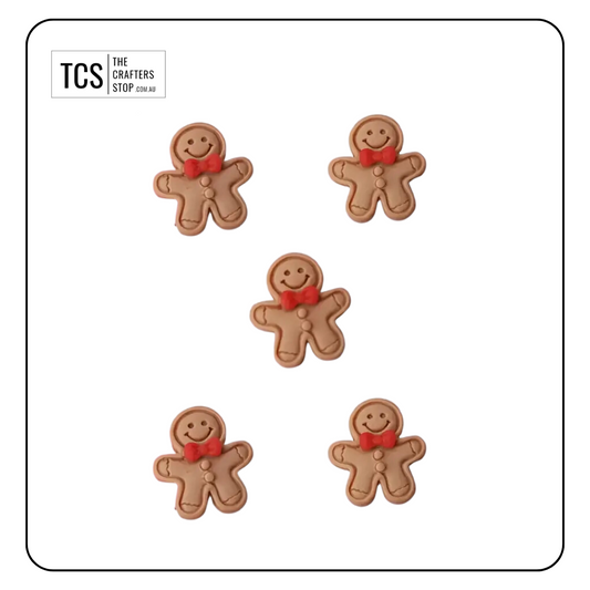 Christmas Resin Gingerbread Man Embellishments (X5 Pack)