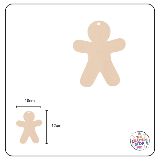 Christmas Wooden Cutout Shapes - Gingerbread Man