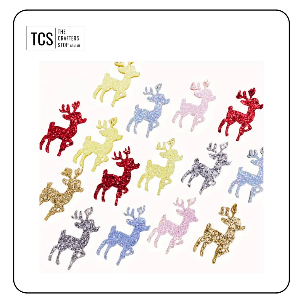 Christmas Glitter Reindeer Embellishments