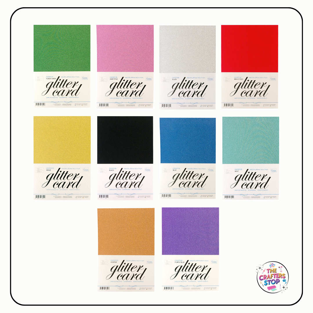 250gsm A4 Glitter Card - Assorted Colours