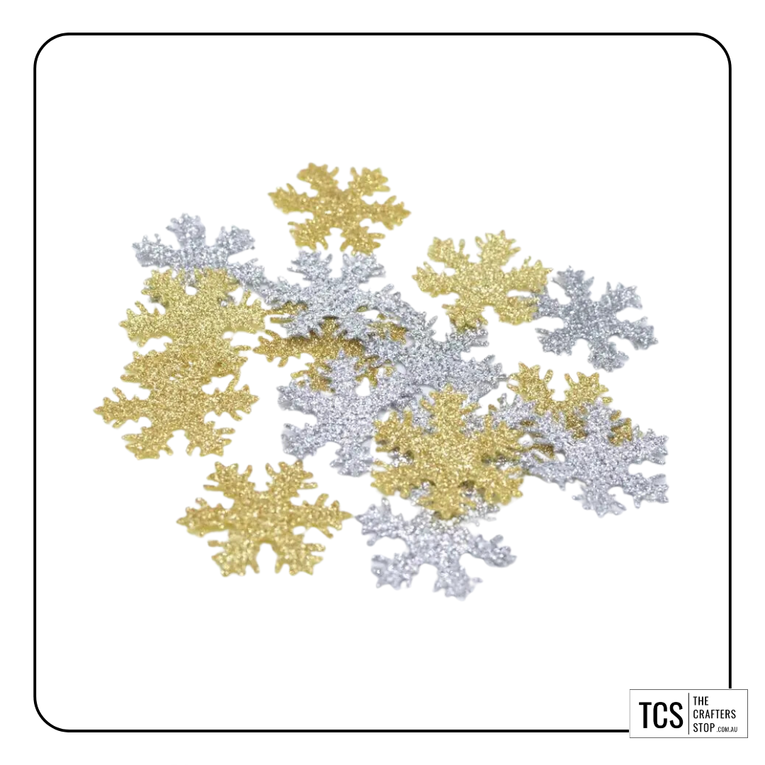 Fabric Glitter Snowflakes