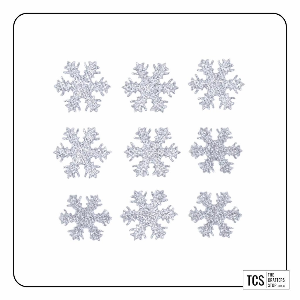 Fabric Glitter Snowflakes
