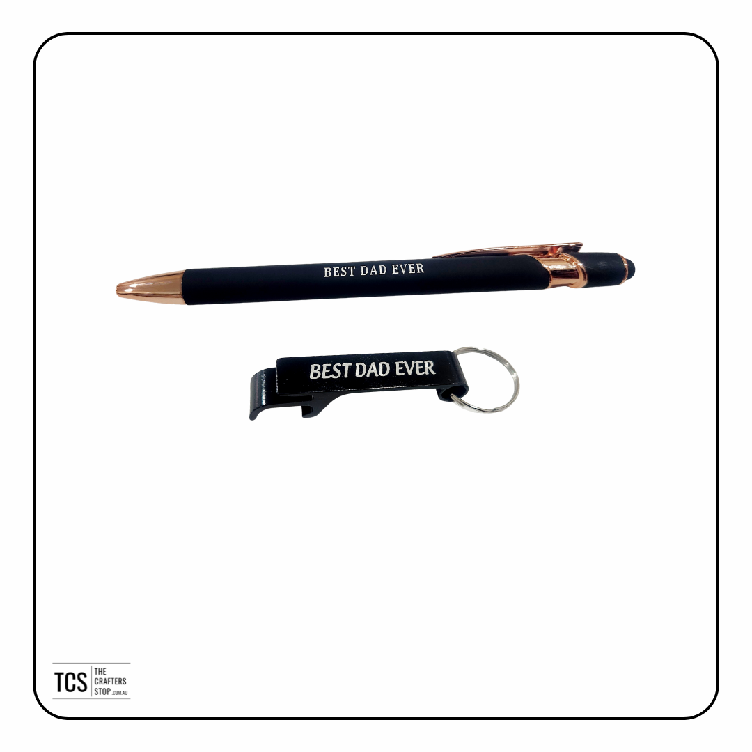 Engraved Father's Day Pens and Bottle Opener Sets