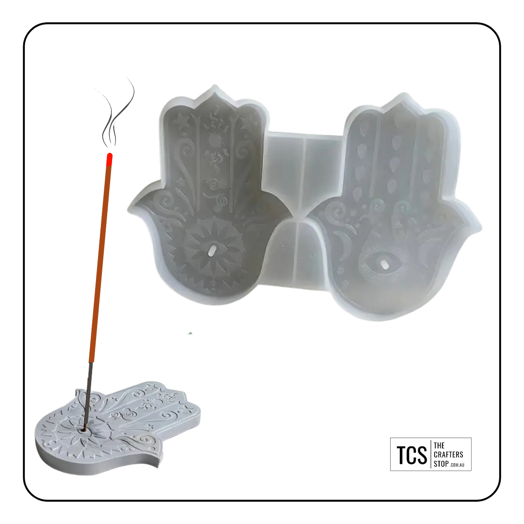 Resin Silicone Double Hamsa Hand Incense Holder Mould