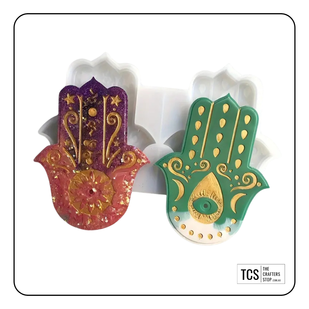 Resin Silicone Double Hamsa Hand Incense Holder Mould