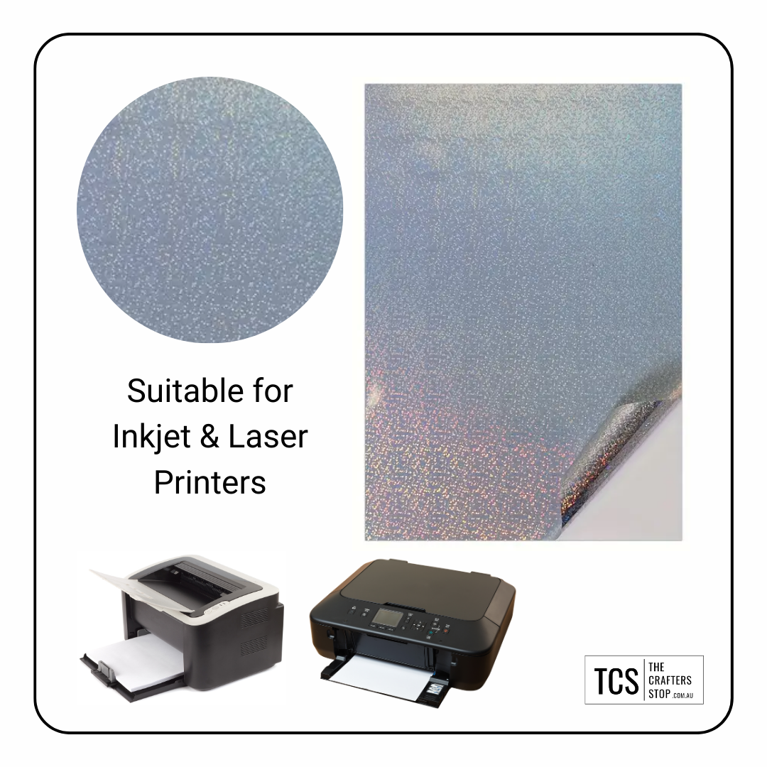 A4 Printable PET Holographic Adhesive Vinyl Sheets