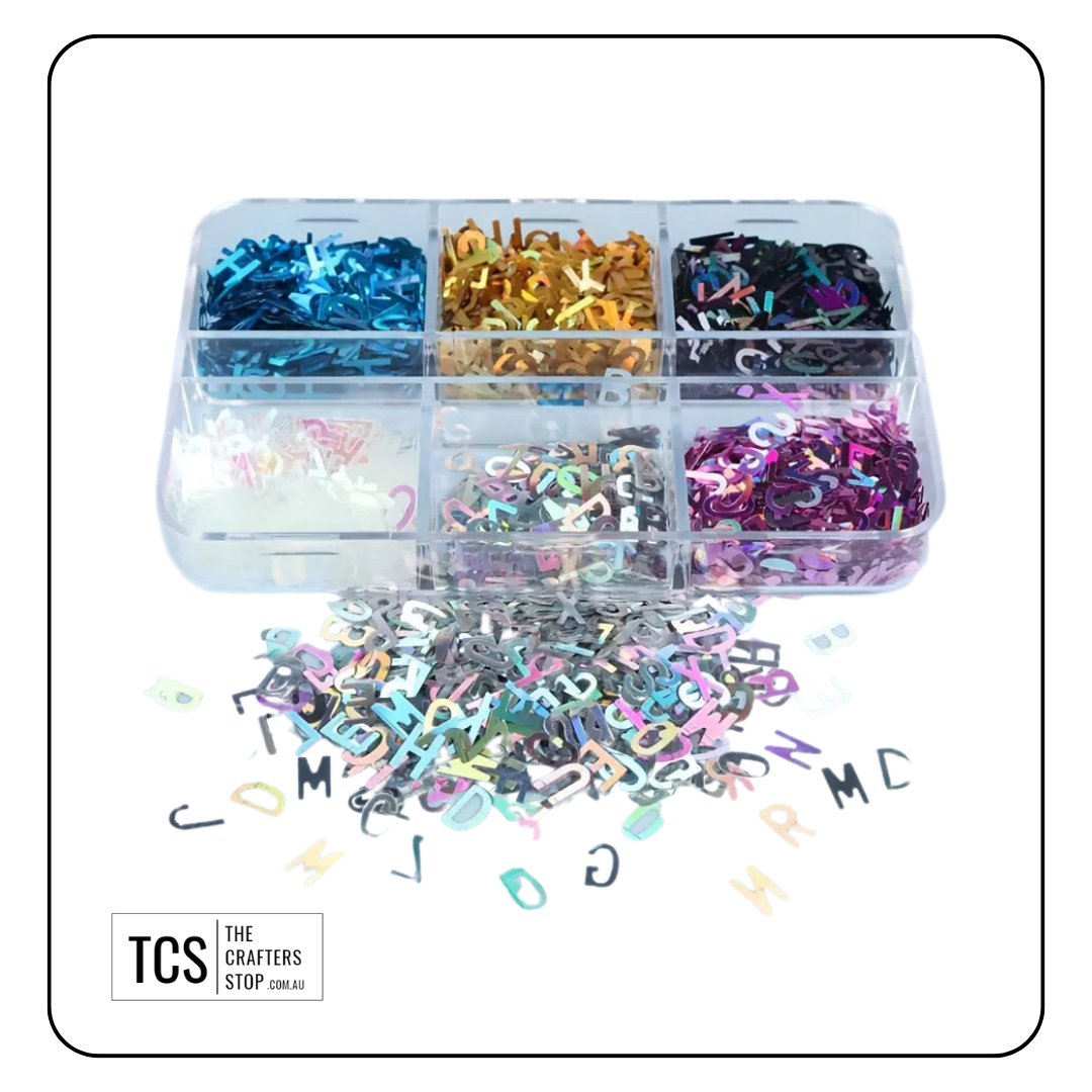 Holographic Glitter Alphabet Flake Add-ins Mixed Pack (Perfect for Resin)