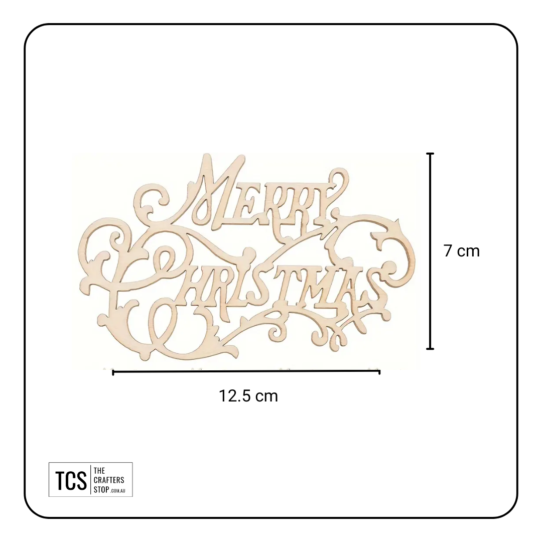 Decorative Wooden Merry Christmas Cutouts