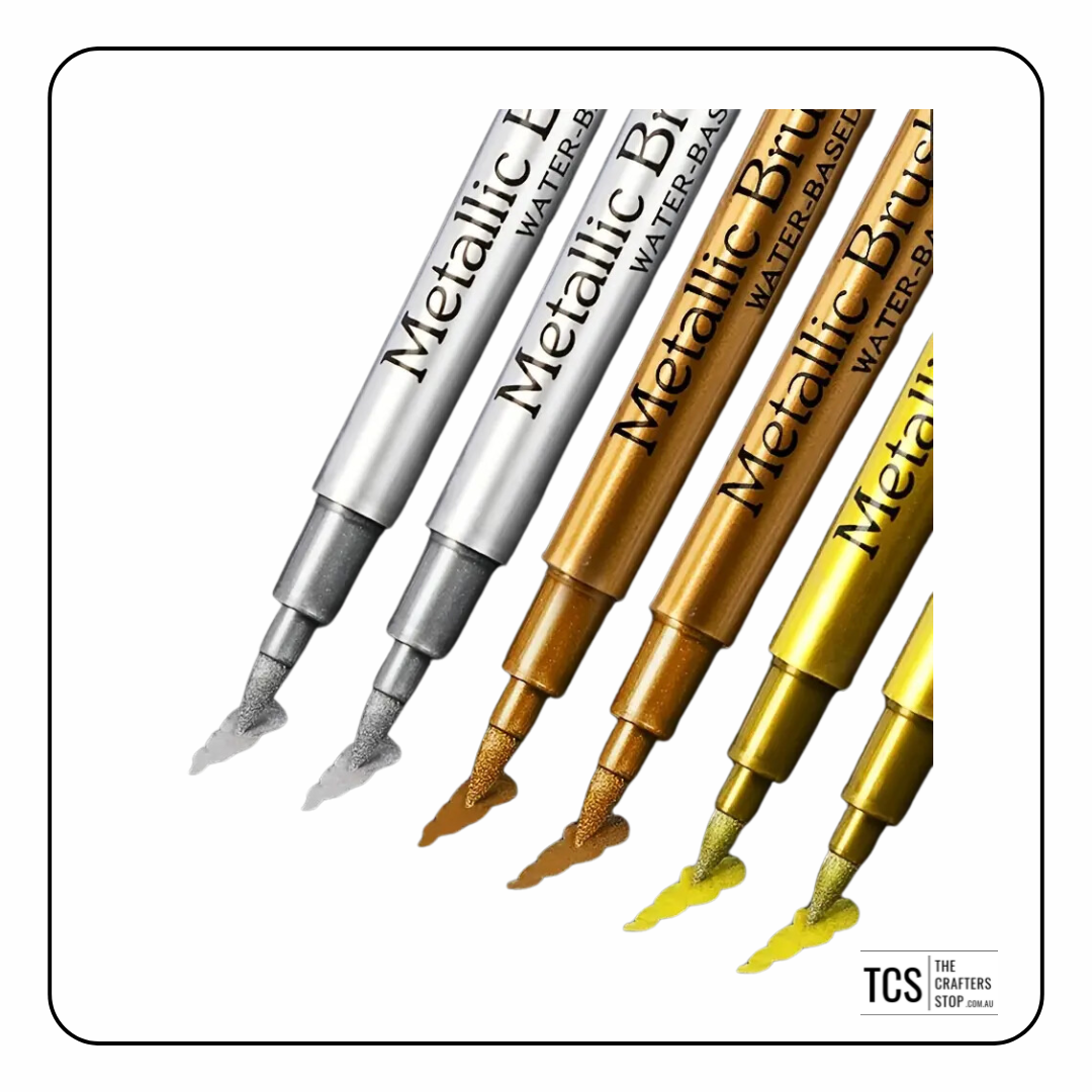 High Gloss Metallic Paint Markers (Gold, Copper & Silver)