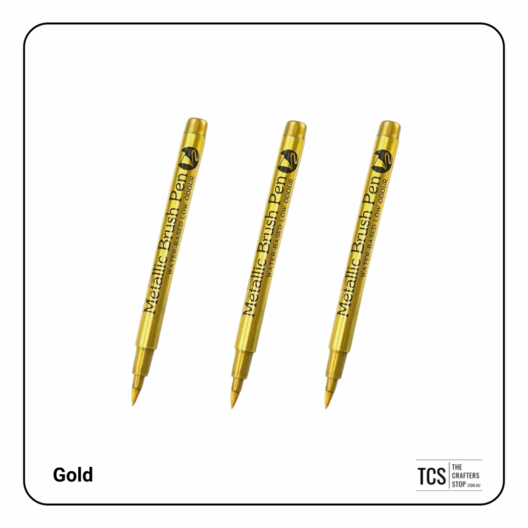 High Gloss Metallic Paint Markers (Gold, Copper & Silver)