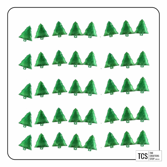 Green Fabric Mini Christmas Tree Embellishments