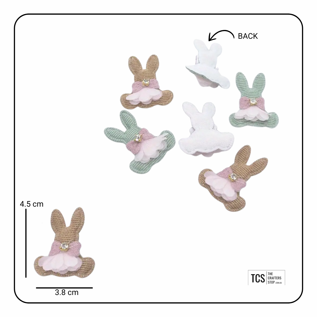 Fabric Easter Bunny Applique/Embellishments