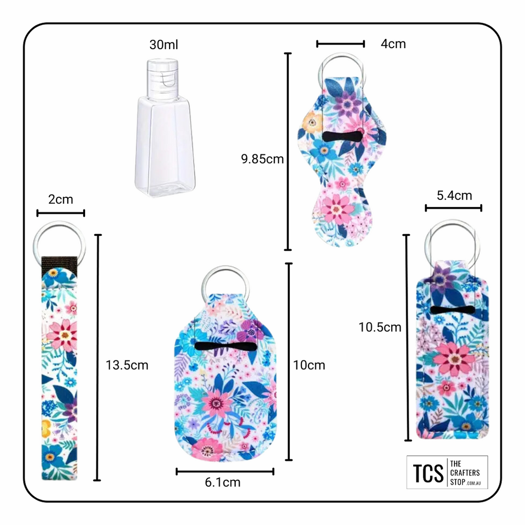 Floral Neoprene 5pce Keyring Set