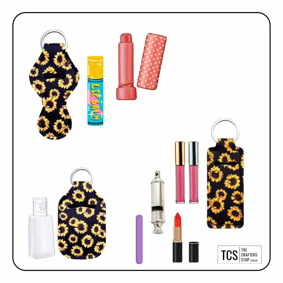 Sunflower Neoprene 5pce Keyring Set