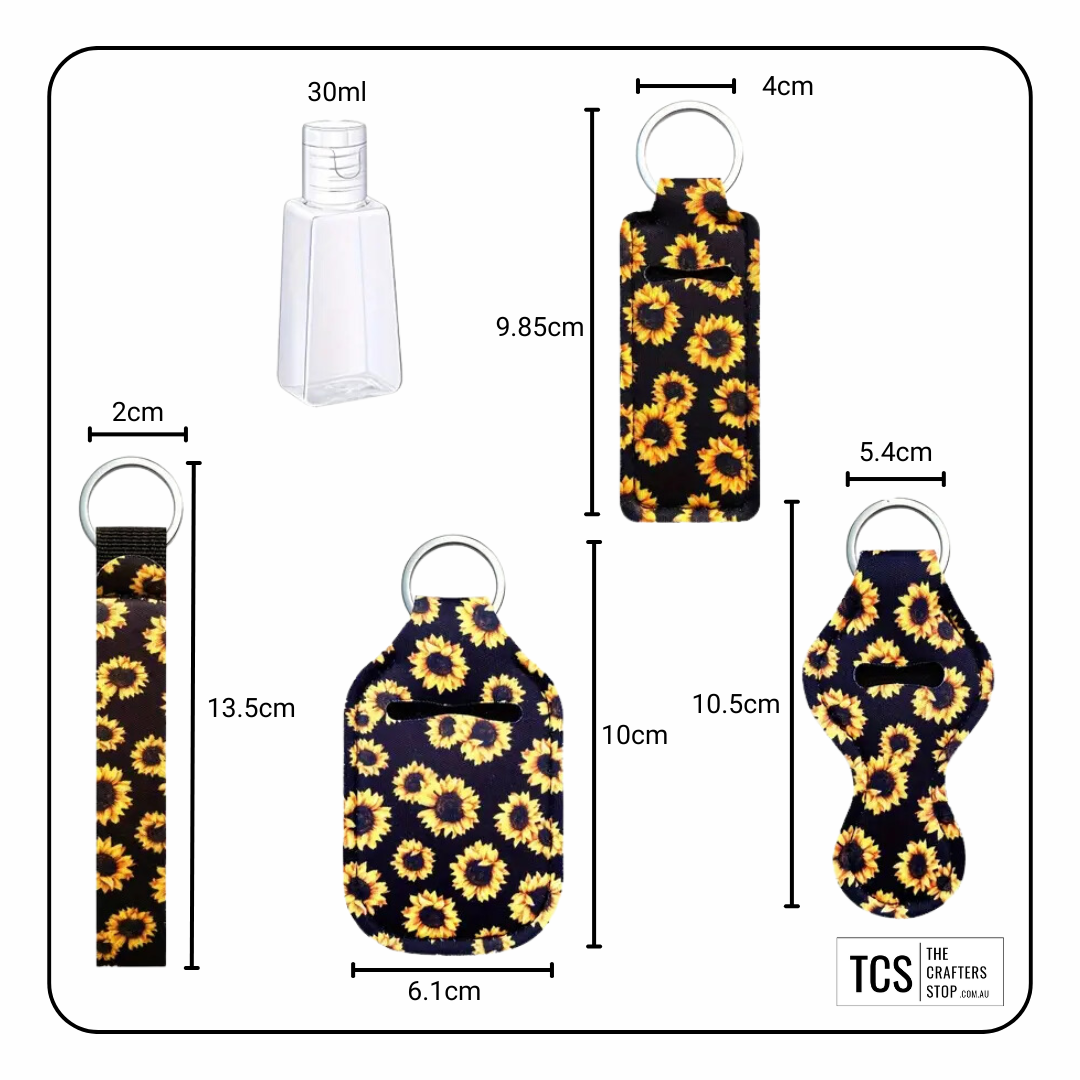 Sunflower Neoprene 5pce Keyring Set