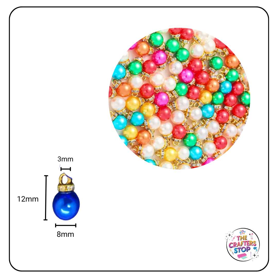 Faux Pearl Charms - Mixed Colours