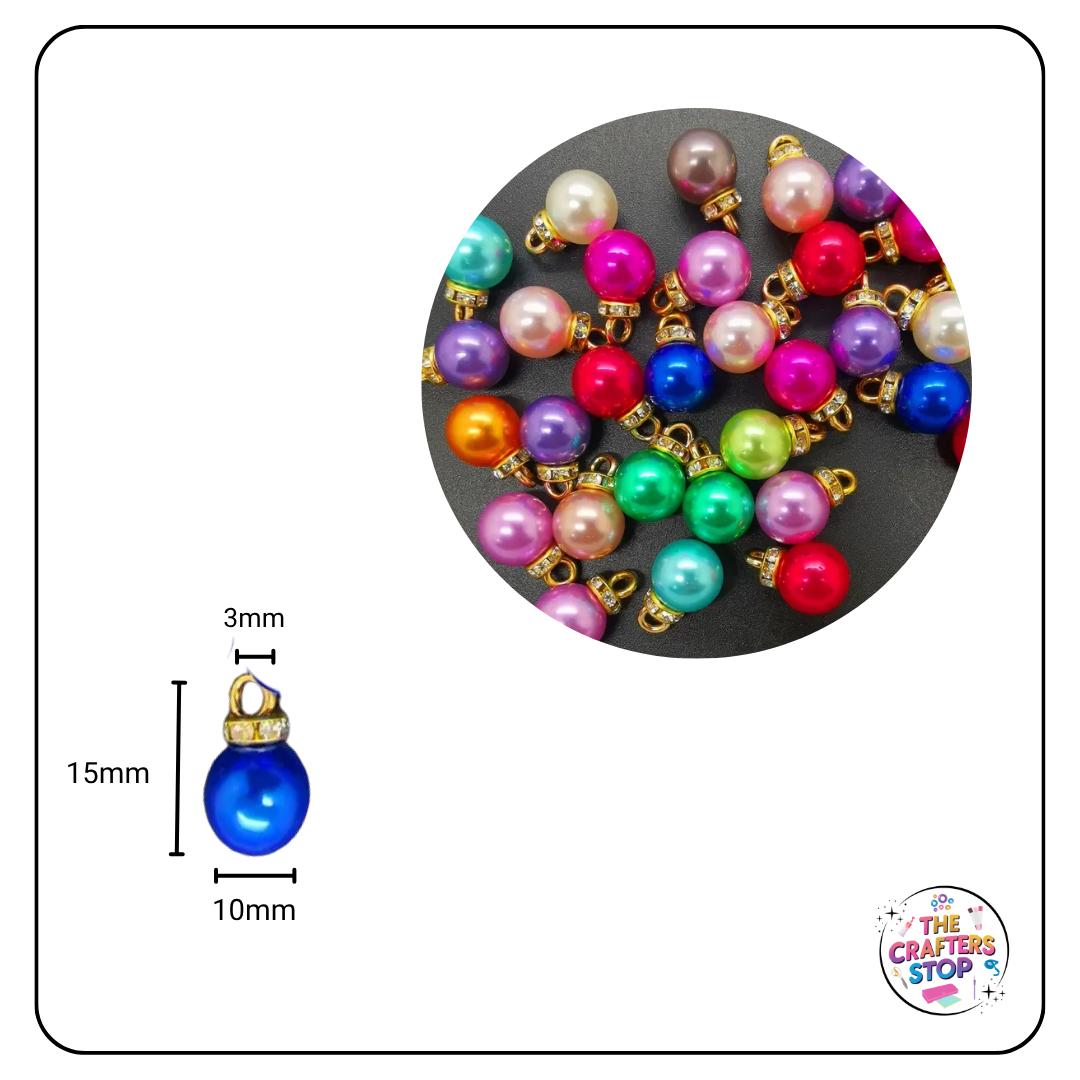 Faux Pearl Charms - Mixed Colours