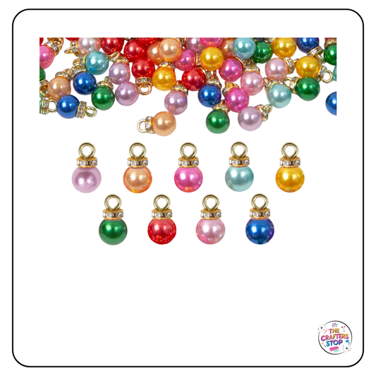 Faux Pearl Charms - Mixed Colours
