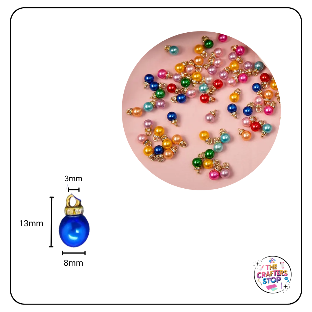 Faux Pearl Charms - Mixed Colours
